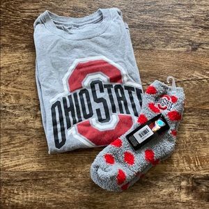 ❤️🤍Ohio State Buckeyes Fuzzy Socks🧦